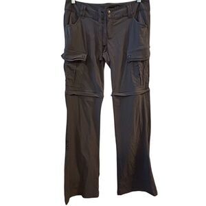 Prana Women's Gray Convertible Cargo Hiking Pants Size 8 Casual